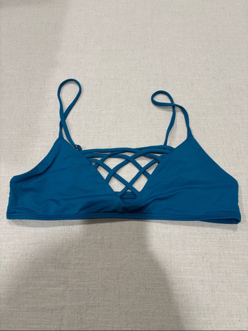 🏝️🦚l*space Jaime Teal Bikini Top Crisscross cutout size small